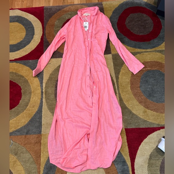 NWT L*Space Presley Cover Up Dress Midi Pink Button Down